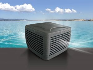 Clima portátil lanzando aire