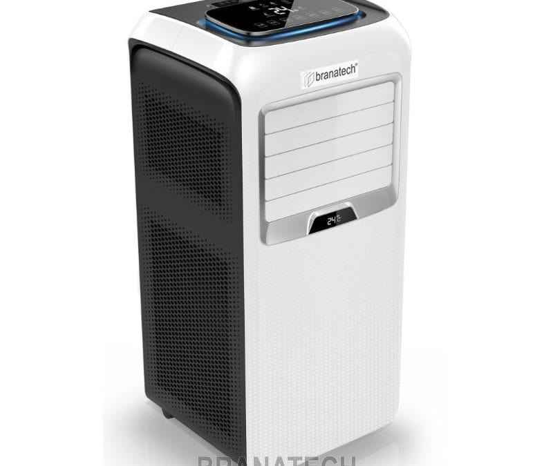 Aire acondicionado móvil blanco y negro